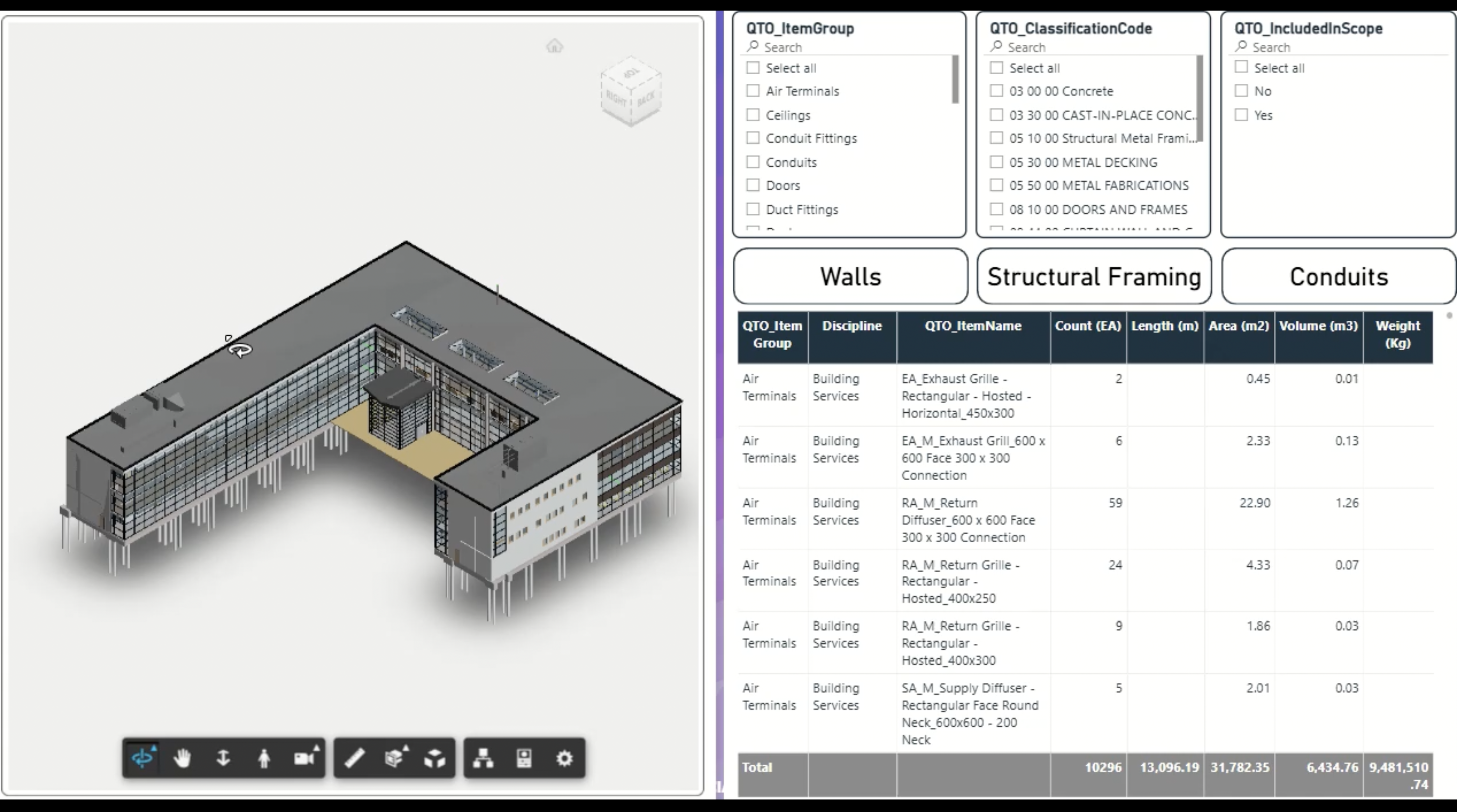 Power BI analytics integrated with an APS model viewer